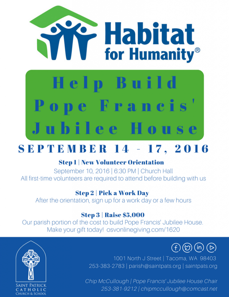 Help Build Pope Francis' Jubilee House - Flyer