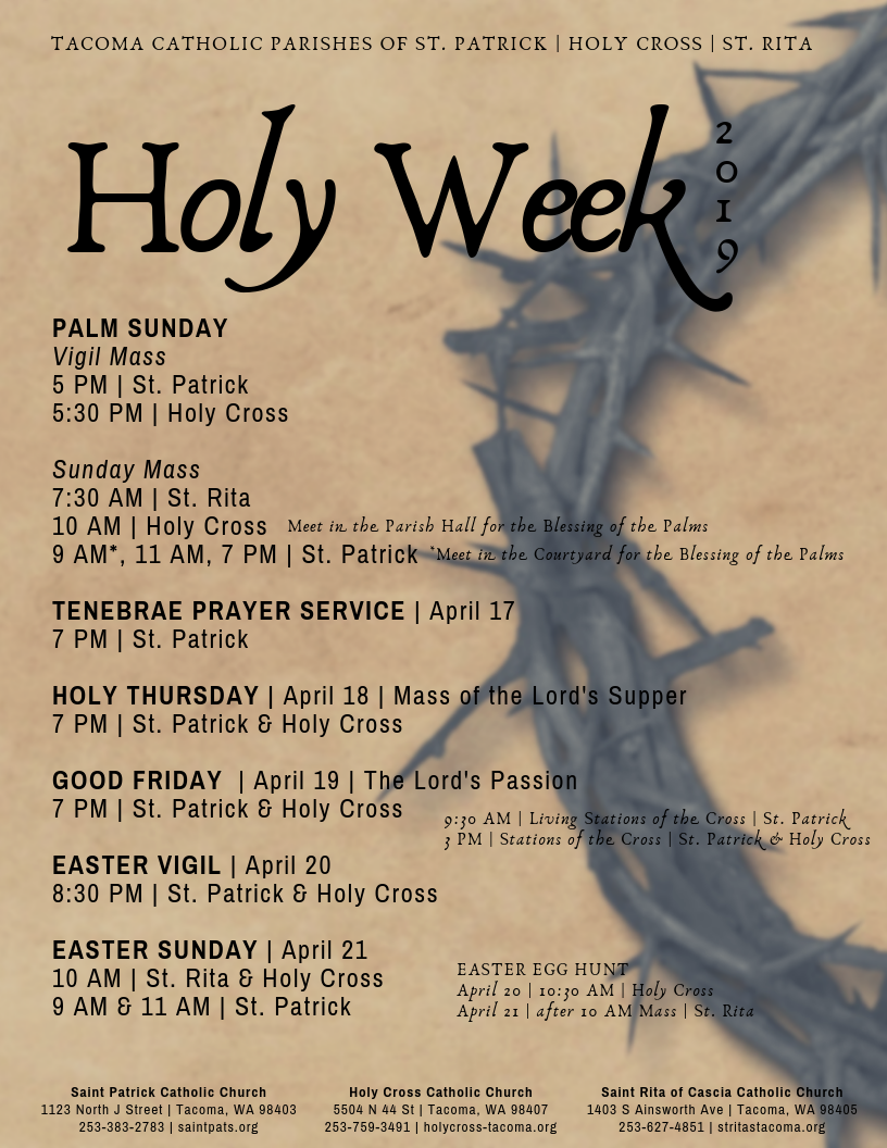 What Is Holy Week Saint Patrick Catholic Church