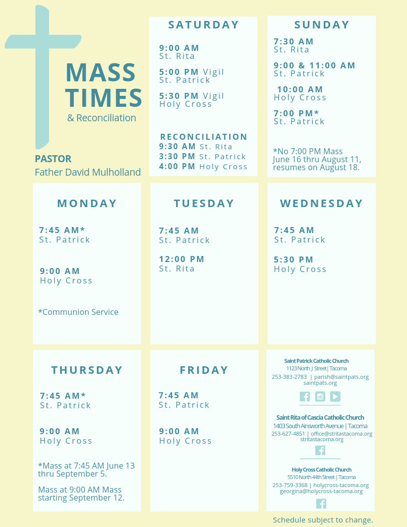 presentation church mass times